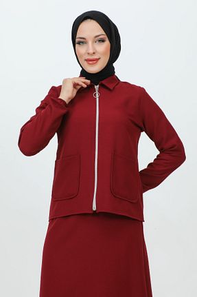 ست بالاتنه و پائین تنه حجاب زرشکی زنانه رگولار Tesettür Dünyası - کد 788915682