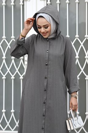 کلاه و ابایا طوسی زنانه پنبه پلی استر Tesettür Dünyası - کد 793600802