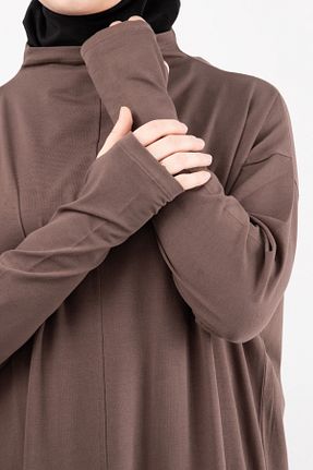 لباس حجاب قهوه ای زنانه اورسایز Vauva - کد 932943198