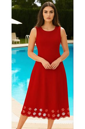 لباس قرمز زنانه بافتنی TİANA - کد 946630932
