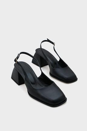 کفش پاشنه بلند کلاسیک مشکی زنانه چرم مصنوعی Capone Outfitters - کد 470930770