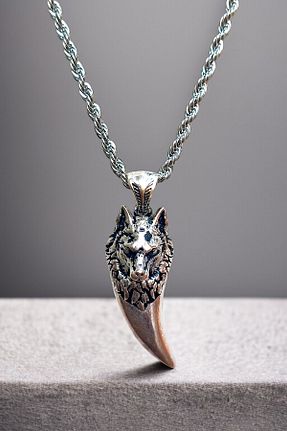 گردنبند استیل ( فولاد ) سفید مردانه روکش نقره AK STORE SİLVER - کد 932578363