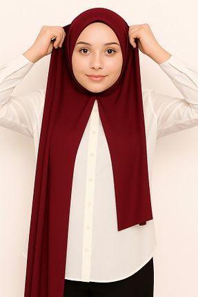 شال زرشکی زنانه پنبه ای Merve Nayir - کد 940316160