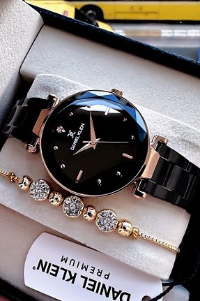 ساعت مچی مشکی زنانه 31-34 میلی متر Daniel Klein - کد 864512706