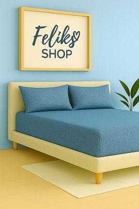 ست ملحفه دونفره آبی پنبه ای Home - کد 890666645