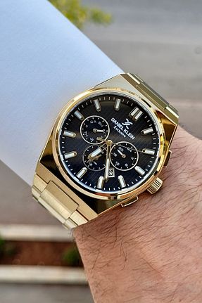 ساعت مچی طلائی مردانه 44 میلی متر Daniel Klein - کد 951888310