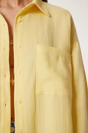 پیراهن زرد زنانه اورسایز Mogi Butik - کد 946570775