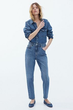 شلوار جین آبی زنانه پاچه تنگ H&M - کد 857605185