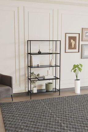 قفسه کتاب مشکی 151 سانتی متر DEKOPRATİK - کد 945640609