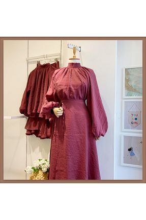ست بالاتنه و پائین تنه زرشکی زنانه رگولار Faya Boutique - کد 945640894