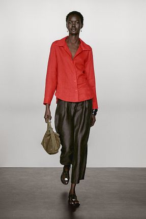 پیراهن قرمز زنانه رگولار Massimo Dutti - کد 945697311