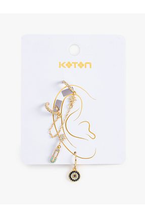گوشواره جواهر طلائی فلزی Koton - کد 946034277