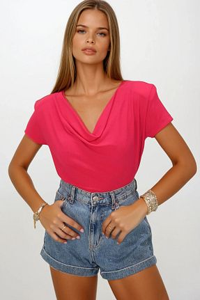 بلوز رنگی زنانه ساده VAGGON - کد 946106791