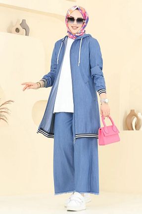 ست بالاتنه و پائین تنه حجاب آبی زنانه رگولار SiSorti Moda - کد 946141023