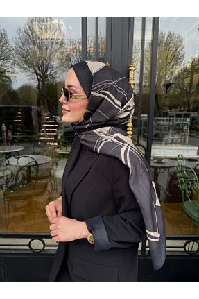 روسری مشکی پنبه ای medascarfs - کد 946229624