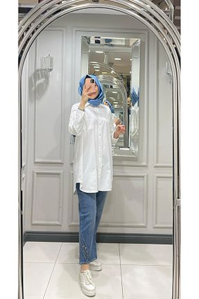 تونیک حجاب نباتی زنانه پنبه پلی استر FUAT GÜRSEN - کد 946394846