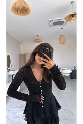 بلوز رنگی زنانه یقه هفت Buket Teke - کد 946335579
