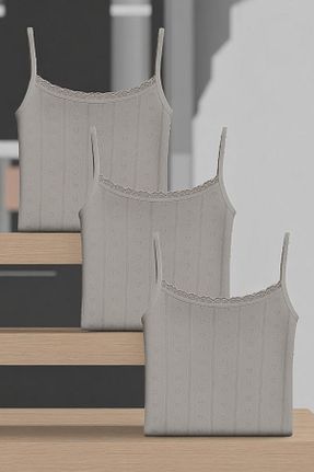 رکابی طوسی زنانه %100 پنبه QKK - کد 946416791