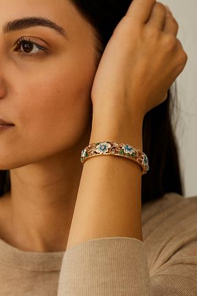 دستبند جواهر طلائی زنانه روکش طلا New Obsessions - کد 946885115