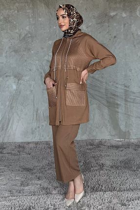 ست بالاتنه و پائین تنه حجاب بژ زنانه رگولار Julude - کد 946611385