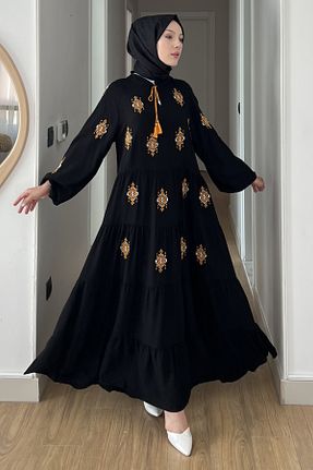 لباس حجاب مشکی زنانه رگولار Saklı Butik - کد 946622083