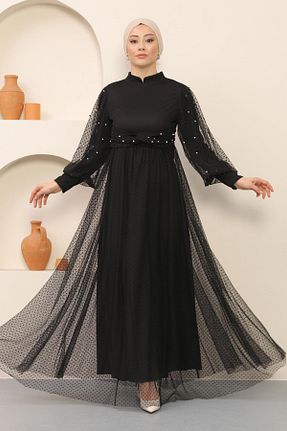 لباس مجلسی حجاب سفید زنانه یقه ایستاده Missvalle - کد 946931380