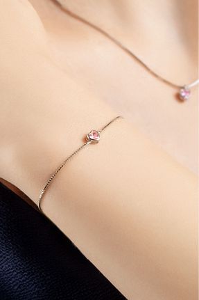دستبند نقره صورتی زنانه 925 عیار So Chic - کد 946643514