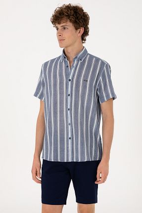 پیراهن سرمه ای مردانه یقه دکمه دار U.S. Polo Assn. - کد 946663602