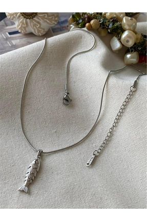 گردنبند استیل ( فولاد ) طوسی زنانه استیل ضد زنگ youngsem - کد 946664534