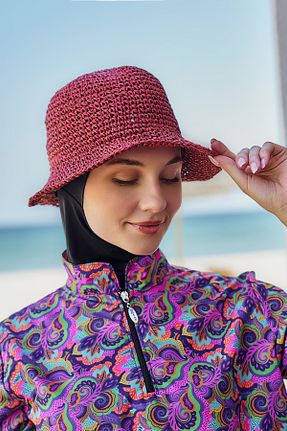 کلاه زرشکی زنانه حصیر Remsa Mayo - کد 946710819
