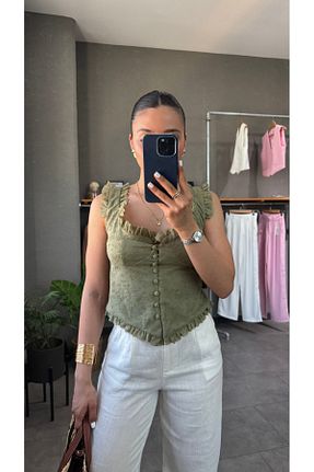 بلوز خاکی زنانه ساده YOUR NAME - کد 946731858