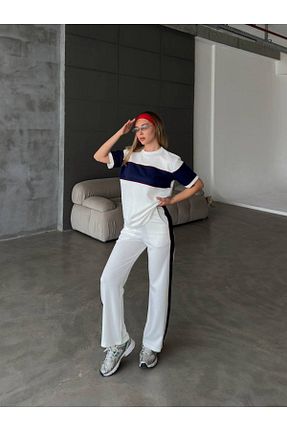 ست بالاتنه و پائین تنه سفید زنانه بافتنی OTAKU - کد 946752894