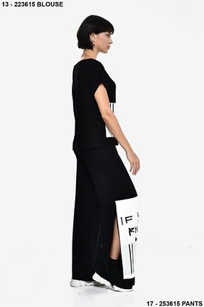 ست بالاتنه و پائین تنه مشکی زنانه اورسایز DQMANE - کد 946960988