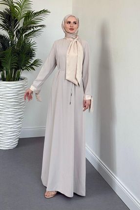 لباس مجلسی حجاب رنگی زنانه کرپ MERVEN AKYÜZ - کد 947447933