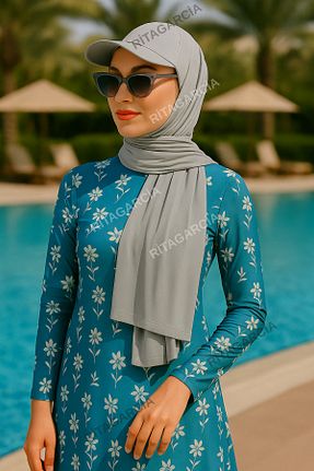 کلاه شنای حجاب طوسی زنانه Ritagarcia - کد 946958464