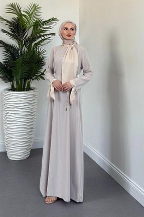 لباس مجلسی حجاب رنگی زنانه کرپ MERVEN AKYÜZ - کد 947447933