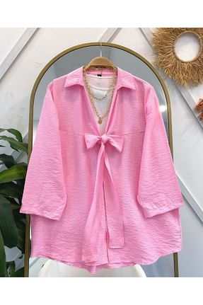 تونیک حجاب صورتی زنانه پنبه ای Nergis Neva Butik - کد 947134717
