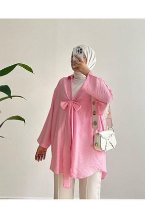 تونیک حجاب صورتی زنانه پنبه ای Nergis Neva Butik - کد 947134717