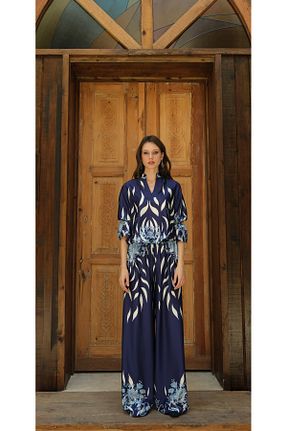 شلوار سرمه ای زنانه ساتن Esra Semiz - کد 947162985