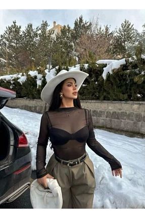 بلوز مشکی زنانه ساده Alparla Boutique - کد 947262146