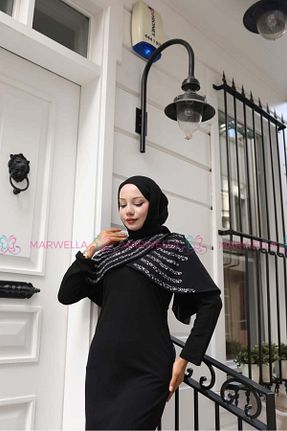 لباس مجلسی و فارغ التحصیلی مشکی زنانه کرپ marwella - کد 947304876