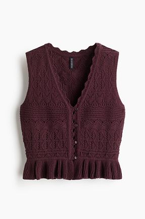 جلیقه زرشکی زنانه رگولار H&M - کد 947731107