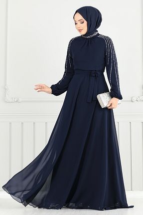 لباس مجلسی حجاب رنگی زنانه یقه ایستاده ModaMerve - کد 947402858