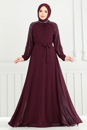 لباس مجلسی حجاب رنگی زنانه یقه ایستاده ModaMerve - کد 947402880
