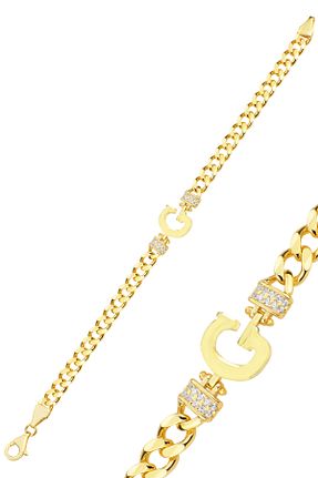 دستبند نقره طلائی زنانه 925 عیار Söğütlü Silver - کد 775448377