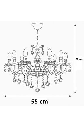 لوستر بژ شیشه İstanbul Avize - کد 75444836