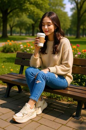 کفش اسنیکر بژ زنانه بند دار Afşin - کد 865163622