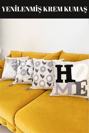 کوسن و روکش کوسن طوسی پنبه ای e-Bizz Store - کد 885217518