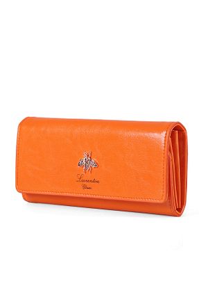 کیف پول نارنجی زنانه ابعاد بزرگ Laorentou - کد 929859608
