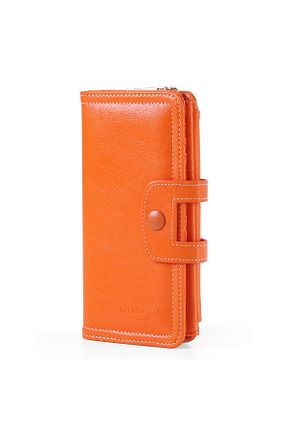 کیف پول نارنجی زنانه ابعاد بزرگ Laorentou - کد 928936961